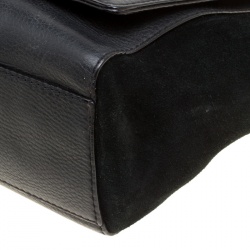 Pre Owned Kate Spade Black Leather and Suede Magnolia Park Top Handle Bag