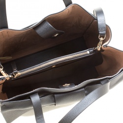 Pre Owned Kate Spade Black Leather Bow Top Handle Bag