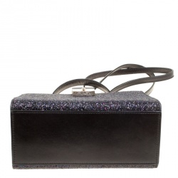 Pre Owned Kate Spade Black Glitter Sunset Lane Mini Kirin Top Handle Bag