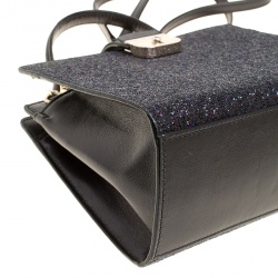 Pre Owned Kate Spade Black Glitter Sunset Lane Mini Kirin Top Handle Bag