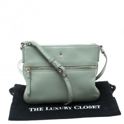 Pre Owned Kate Spade Mint Green Leather Crossbody Bag