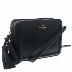 Pre Owned Kate Spade Black Leather Kingston Drive Arla Crossbody Bag