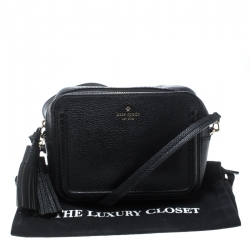 Pre Owned Kate Spade Black Leather Kingston Drive Arla Crossbody Bag
