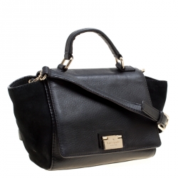 Kate Spade Black Leather and Suede Magnolia Park Top Handle Bag