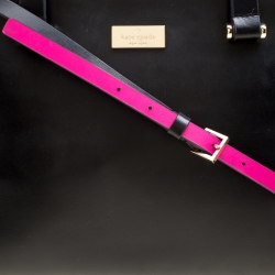 Pre Owned Kate spade Black/Pink Leather Top Handle Bag