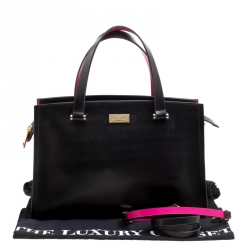 Pre Owned Kate spade Black/Pink Leather Top Handle Bag