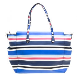 Pre Owned Kate Spade Multicolor Stripe Leather Grove Street Classic Shopper Tote
