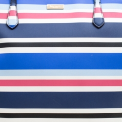 Pre Owned Kate Spade Multicolor Stripe Leather Grove Street Classic Shopper Tote