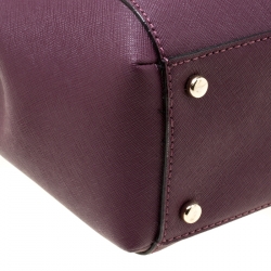 Pre Owned Kate Spade Burgundy Leather Cameron Street Teegan Top Handle Bag