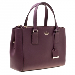 Pre Owned Kate Spade Burgundy Leather Cameron Street Teegan Top Handle Bag
