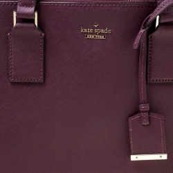 Pre Owned Kate Spade Burgundy Leather Cameron Street Teegan Top Handle Bag