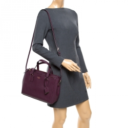 Pre Owned Kate Spade Burgundy Leather Cameron Street Teegan Top Handle Bag