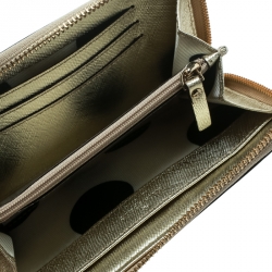 Pre Owned  Kate Spade Gold Leather Cedar Street Zip Around Wallet