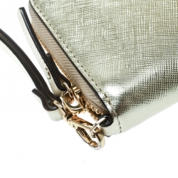 Pre Owned  Kate Spade Gold Leather Cedar Street Zip Around Wallet
