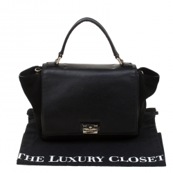 Kate Spade Black Leather and Suede Magnolia Park Top Handle Bag