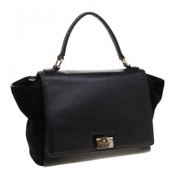 Kate Spade Black Leather and Suede Magnolia Park Top Handle Bag