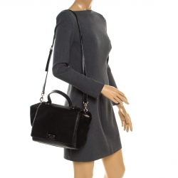 Kate Spade Black Leather and Suede Magnolia Park Top Handle Bag
