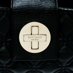 Pre Owned Kate Spade Black Quilted Leather Astor Court Elena Tote