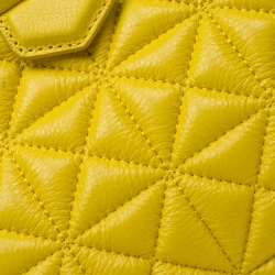 Pre Owned Kate Spade Yellow Quilted Leather Sedwick Place Satchel 