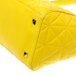 Pre Owned Kate Spade Yellow Quilted Leather Sedwick Place Satchel 