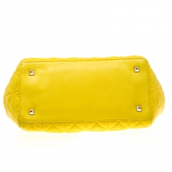 Pre Owned Kate Spade Yellow Quilted Leather Sedwick Place Satchel 