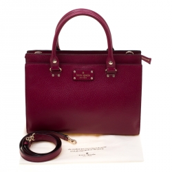 Kate Spade Magenta Leather Wellesley Durham Top Handle Bag
