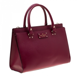 Kate Spade Magenta Leather Wellesley Durham Top Handle Bag