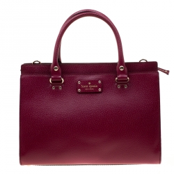 Kate Spade Magenta Leather Wellesley Durham Top Handle Bag