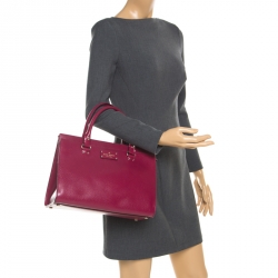 Kate Spade Magenta Leather Wellesley Durham Top Handle Bag