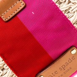 Pre Owned Kate Spade Tri Color Woven Fabric Selby Napoli Clutch