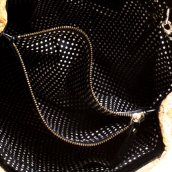 Pre Owned Kate Spade Light Brown Glitter Quilted Fabric and Leather Astor Court Elena Tote