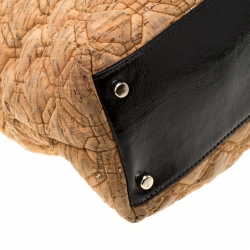 Pre Owned Kate Spade Light Brown Glitter Quilted Fabric and Leather Astor Court Elena Tote