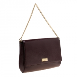 Pre Owned Kate Spade Burgundy Patent Leather Greer Bixby Place Crossbody Bag