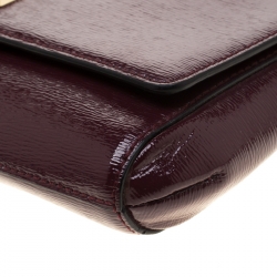 Pre Owned Kate Spade Burgundy Patent Leather Greer Bixby Place Crossbody Bag