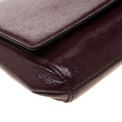 Pre Owned Kate Spade Burgundy Patent Leather Greer Bixby Place Crossbody Bag