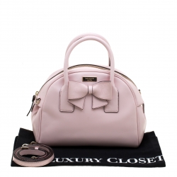 Pre Owned Kate Spade Light Pink Leather Lottie Bow Satchel