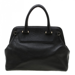 Pre Owned Kate Spade Black Leather Frame Satchel 