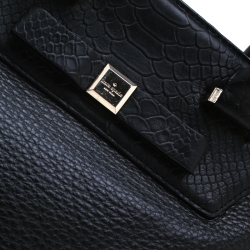 Pre Owned Kate Spade Black Leather Frame Satchel 