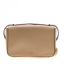 Pre Owned Kate Spade Beige Leather 2 Park Avenue Cheri Shoulder Bag