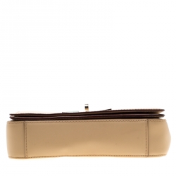 Pre Owned Kate Spade Beige Leather 2 Park Avenue Cheri Shoulder Bag