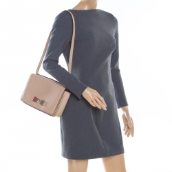 Pre Owned Kate Spade Beige Leather 2 Park Avenue Cheri Shoulder Bag