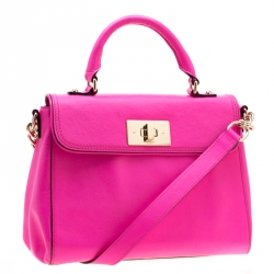 Pre Owned Kate Spade Pink Leather Irving Place Little Nadine Top Handle Bag