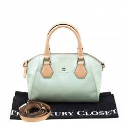 Pre Owned Kate Spade Mint Green/Brown Leather Catherine Street Pippa Satchel