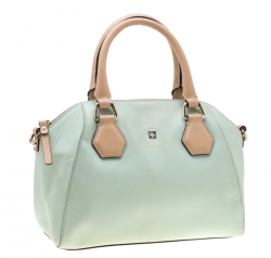 Pre Owned Kate Spade Mint Green/Brown Leather Catherine Street Pippa Satchel