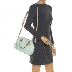 Pre Owned Kate Spade Mint Green/Brown Leather Catherine Street Pippa Satchel