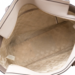 Pre Owned Kate Spade Grey/Off White Leather Cedar Street Hayden Tote