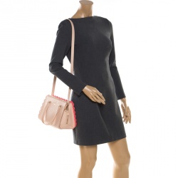 Pre Owned Kate Spade Beige Leather Perforated Lace Satchel