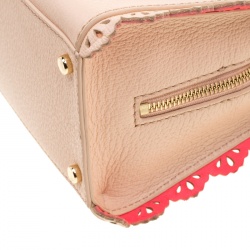 Pre Owned Kate Spade Beige Leather Perforated Lace Satchel