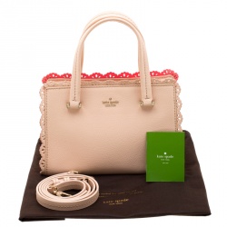 Pre Owned Kate Spade Beige Leather Perforated Lace Satchel