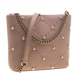 Pre Owned Kate Spade Pink Blush Leather Hayes Street Pearl Ellery Crossbody Bag